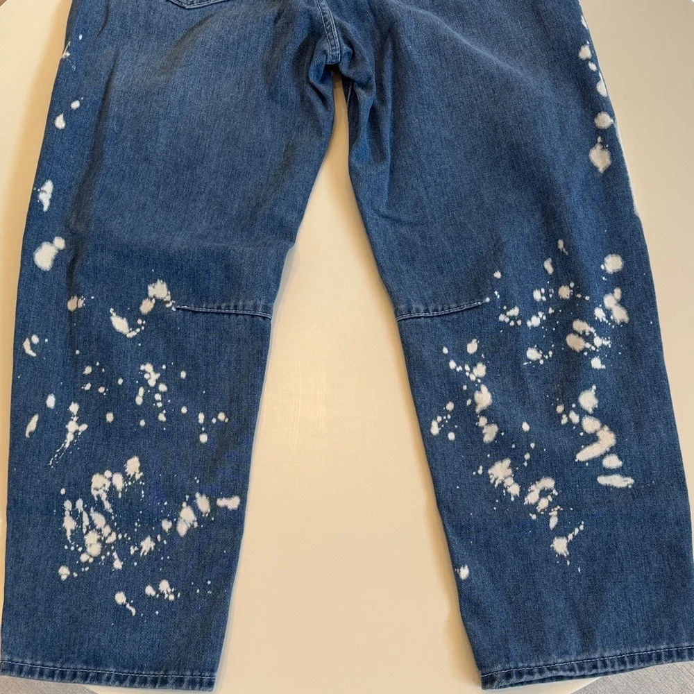 Amazon Women's Blue Boyfriend Jeans with Orange Tie - Picture 8 of 9